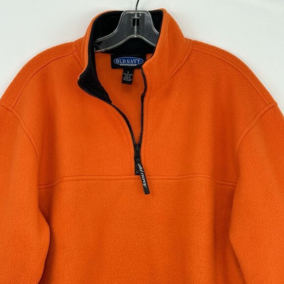 Old Navy Vintage Y2K Fleece Quarter Zip Orange Unisex Size L - Picture 3 of 16